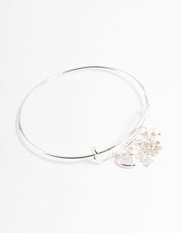 Silver Love Mix Charm Bangle - link has visual effect only