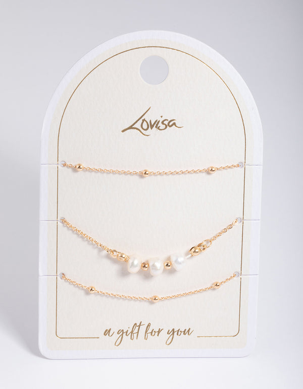 Gold Classic Pearl Bracelet Pack