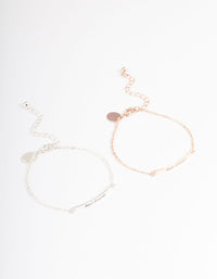 Mixed Metal Best Friend Bar Bracelet Pack - link has visual effect only