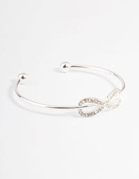 Silver Infinity Open Cuff Bangle - link has visual effect only