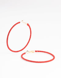 Red Shiny 55mm Hoop Earrings - link has visual effect only