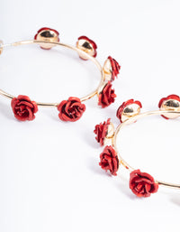 Red Multi Rose Hoop Earrings - link has visual effect only