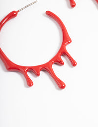 Red Coated Paint Hoop Earrings - link has visual effect only