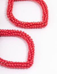 Red Bead Diamond Drop Earrings - link has visual effect only