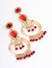 Red Statement Diamante chandelier Drop Earrings - link has visual effect only