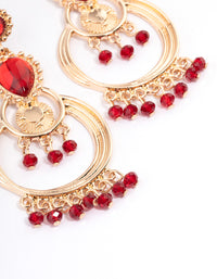 Red Statement Diamante chandelier Drop Earrings - link has visual effect only