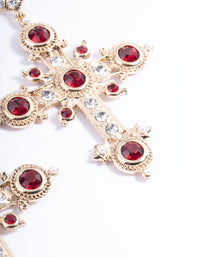 Red Statement Cross Earrings - link has visual effect only