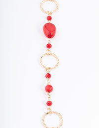 Red Crater Hoop & Bead Necklace - link has visual effect only