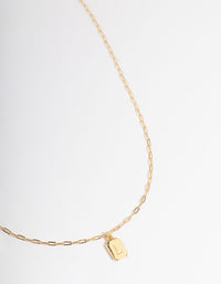 Letter L Gold Plated Rectangle Pendant Initial Necklace - Lovisa