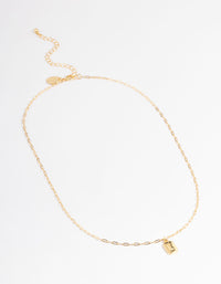 Letter L Gold Plated Rectangle Pendant Initial Necklace - Lovisa