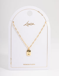 Letter L Gold Plated Rectangle Pendant Initial Necklace - Lovisa