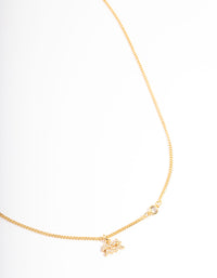 Gold Plated Aquarius Necklace with Cubic Zirconia Pendant - link has visual effect only