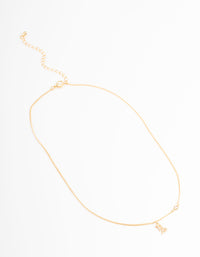 Gold Plated Capricorn Necklace With Cubic Zirconia Pendant - link has visual effect only