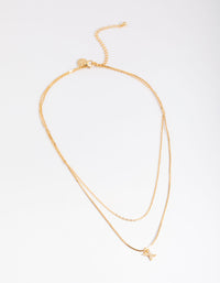 Letter X Gold Plated Layered Diamante Initial Necklace - link has visual effect only