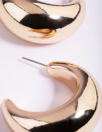 Gold Thick Puff Hoop Earrings - link has visual effect only