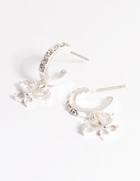 Silver Diamante Butterfly Hoop Earrings - link has visual effect only