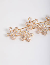 Gold Diamante Flower Hair Clip - link has visual effect only