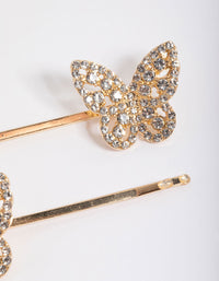 Gold Diamante Butterfly Clip Pack - link has visual effect only