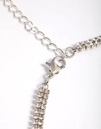 Silver Large Triangle Diamante Statement Necklace - link has visual effect only