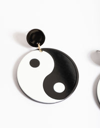 Gold Yin & Yang Statement Drop Earrings - link has visual effect only