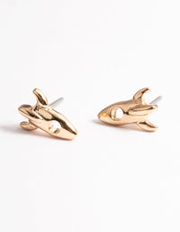 Gold Spaceship Stud Earrings - link has visual effect only