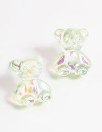 Acrylic Green Candy Bear Stud Earrings - link has visual effect only