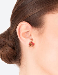 Plastic Large Rose Stud Earrings - link has visual effect only