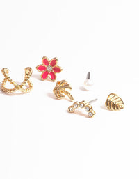 Gold Tropical Stack Earrings - link has visual effect only