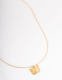 Waterproof Gold Plated Stainless Steel Butterfly Pendant Necklace - link has visual effect only