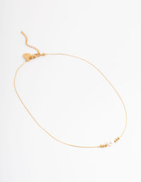 Gold Plated Stainless Steel Ball & Freshwater Pearl Necklace - link has visual effect only