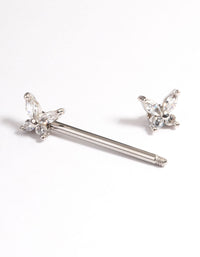 Surgical Steel Butterfly Nipple Bar - link has visual effect only