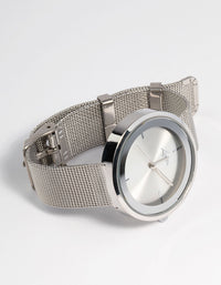 Silver Mesh Window Face Watch - link has visual effect only