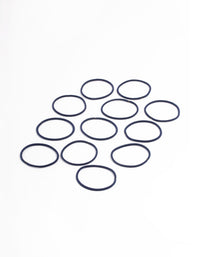 Navy Fabric Basic Thin Hair Ties 12-Pack - link has visual effect only