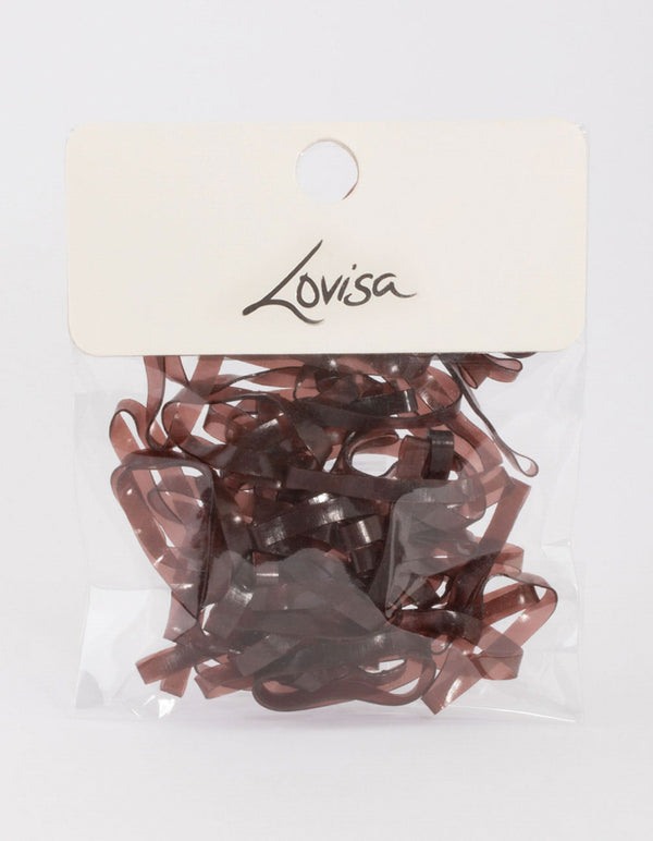 Brown Mini Hair Elastics 60-Pack