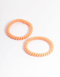 Orange Plastic Narrow Hair Spiral Pack - link has visual effect only