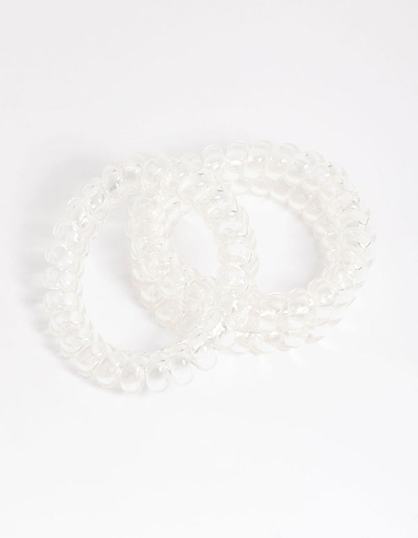 Clear Plastic Large Hair Spiral Pack