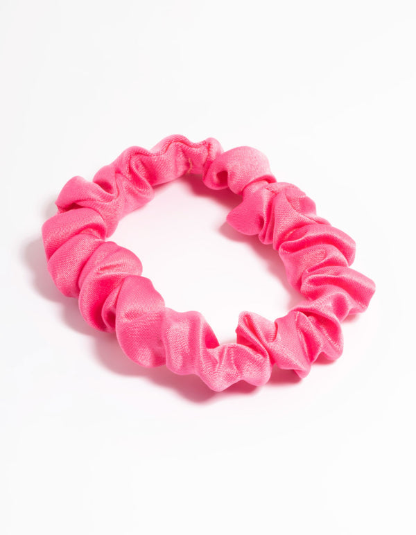 Fuchsia Fabric Clamp Thin Scrunchie