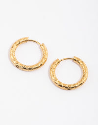 Gold Plated Surgical Steel Scaled Hoop Earrings - link has visual effect only