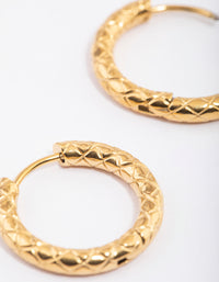 Gold Plated Surgical Steel Scaled Hoop Earrings - link has visual effect only