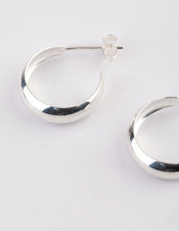 Sterling Silver Bevelled Polish Hoop Earrings - link has visual effect only