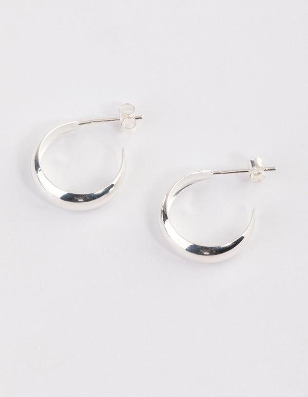 Sterling Silver Bevelled Polish Hoop Earrings