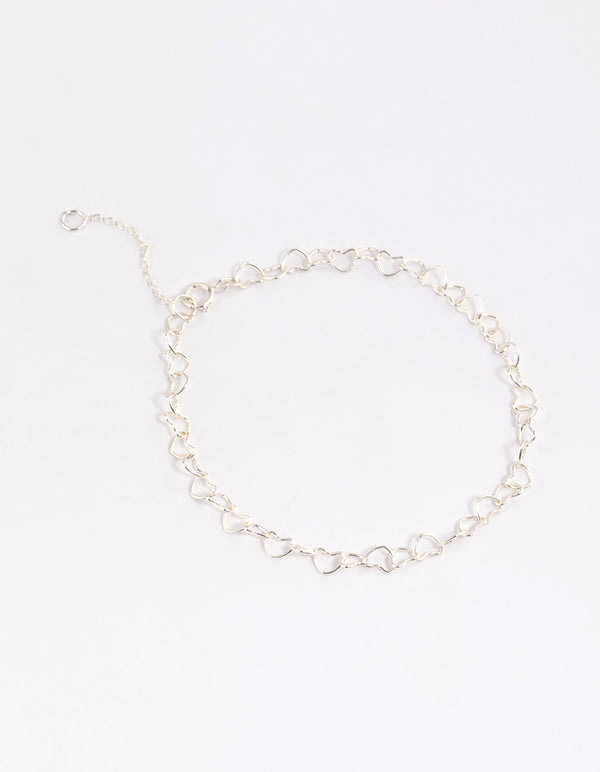 Sterling Silver Linked Heart Bracelet