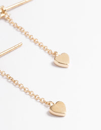 Gold Sterling Plated Thread Heart Earrings - link has visual effect only