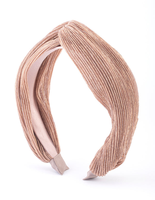 Blush Fabric Metallic Twist Headband