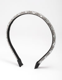 Silver Rectangle Diamante Headband - link has visual effect only