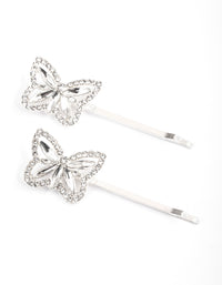 Silver Butterfly Slide Claw Clip Pack - link has visual effect only