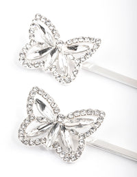 Silver Butterfly Slide Claw Clip Pack - link has visual effect only