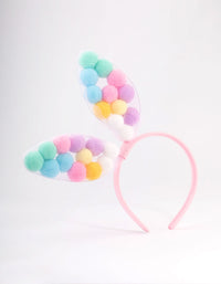 Kids Fabric Pom Pom Bunny Ear Headband - link has visual effect only