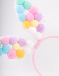 Kids Fabric Pom Pom Bunny Ear Headband - link has visual effect only