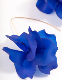 Navy Frosted Flower Drop Earrings - link has visual effect only